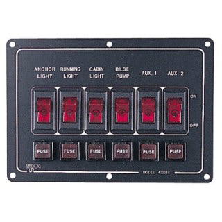 Aluminum Switch Panel Horizontal 6 Switch