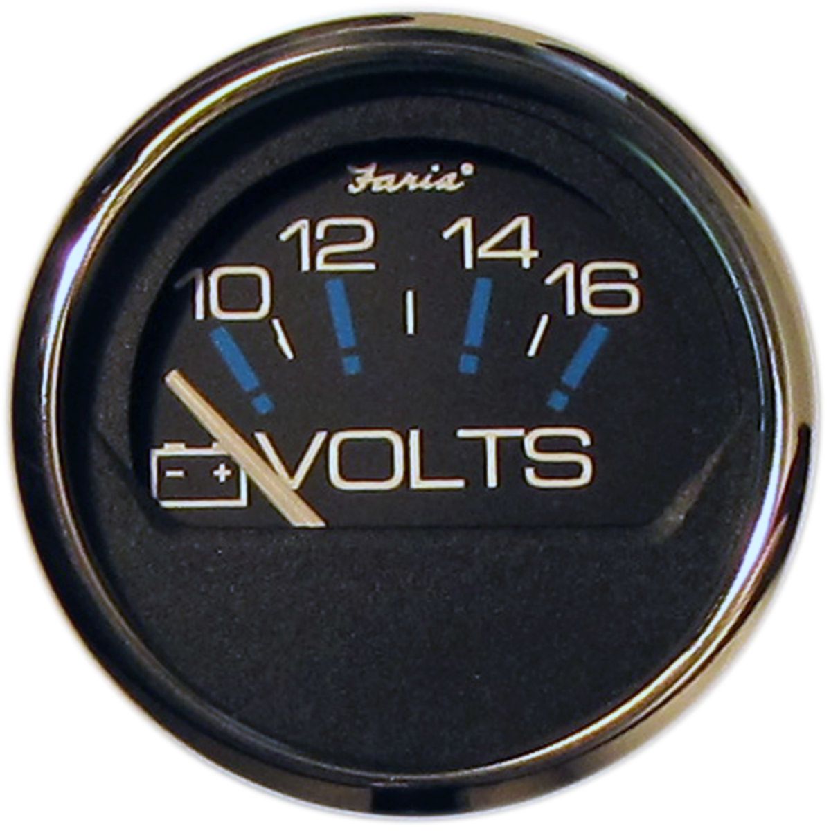 Chesapeake Series, Black 2" Voltmeter, 10-16 V DC