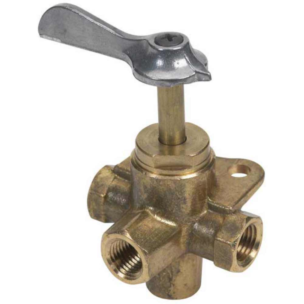 Four Way Fuel Valve, Brass, 1/4" FNPT, 033304-10