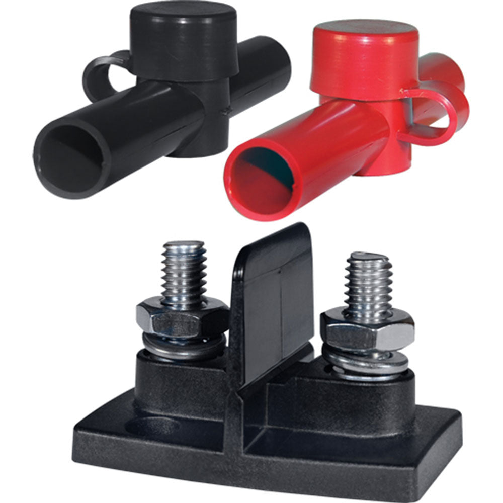 Dual PowerPost Cable Connectors, 3/8" Studs, with Insulators