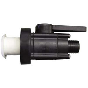 Valve and Thru-Hull, 1-1/4" Hose Barb, Mushroom Thru-Hull