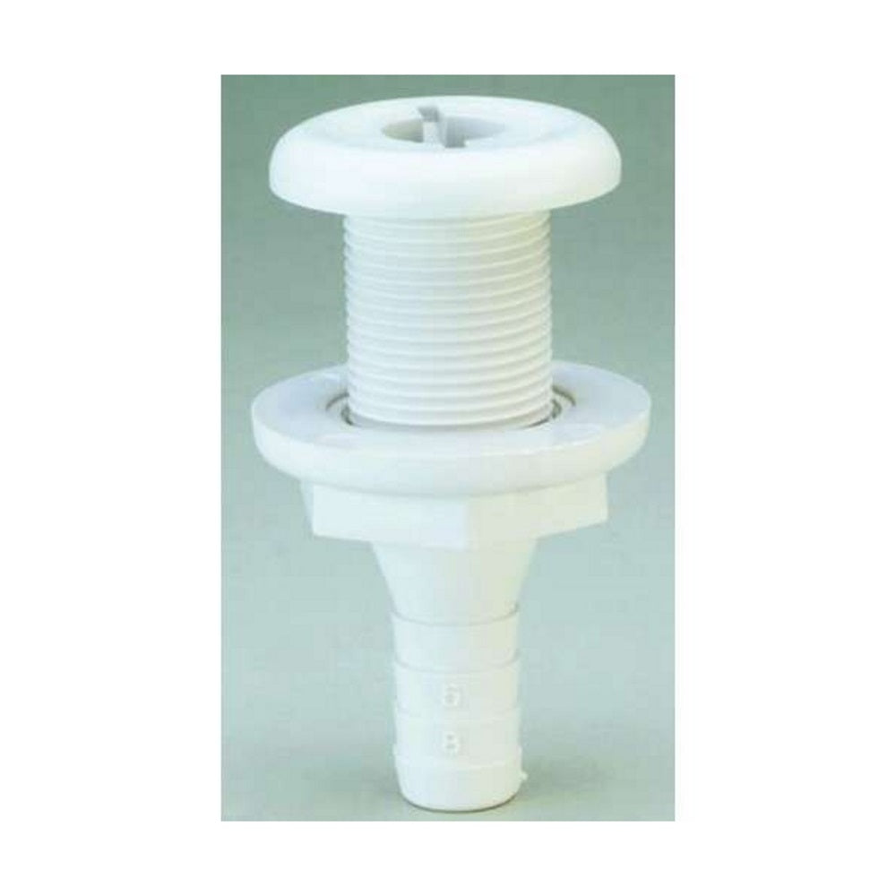 Attwood Thru-Hull, Straight 3/4", White, Display Pack, 3873-3
