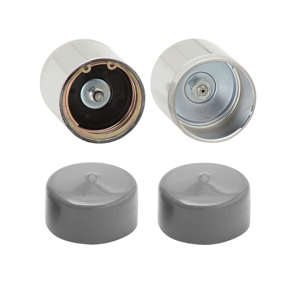 Chrome Trailer Wheel Bearing Protector, 1.980 " Diameter w/ Dust Cover, BPC1980604