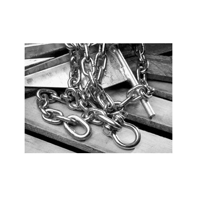 316 Stainless Steel Chain, 3/8" x 6' with (1) 1/2" Shackle