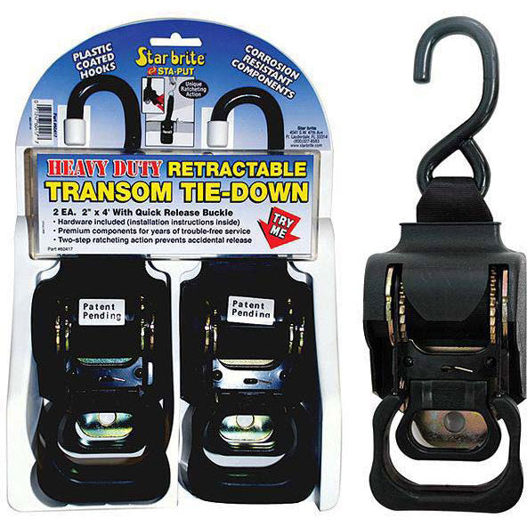 Sta-Put 60428 2" Heavy Duty Retractable Tie Downs (2 Per Pack)