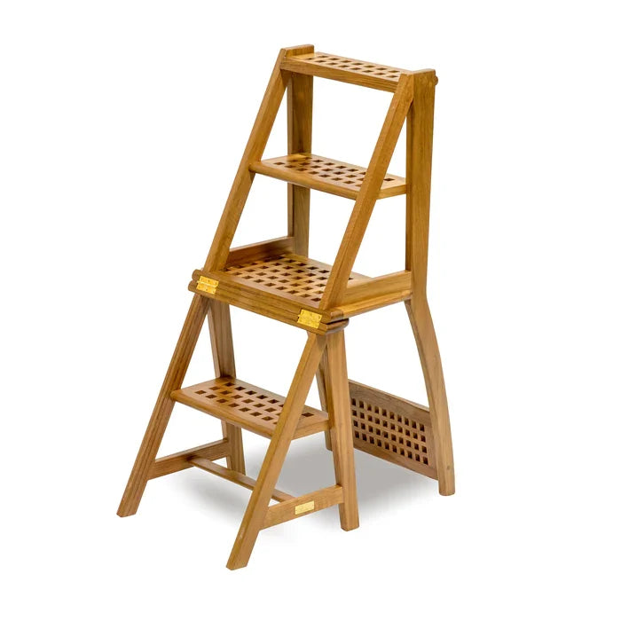 Premium Grade Teak Step Ladder/Chair