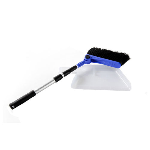 Camco Adjustable Broom With Dust Pan
