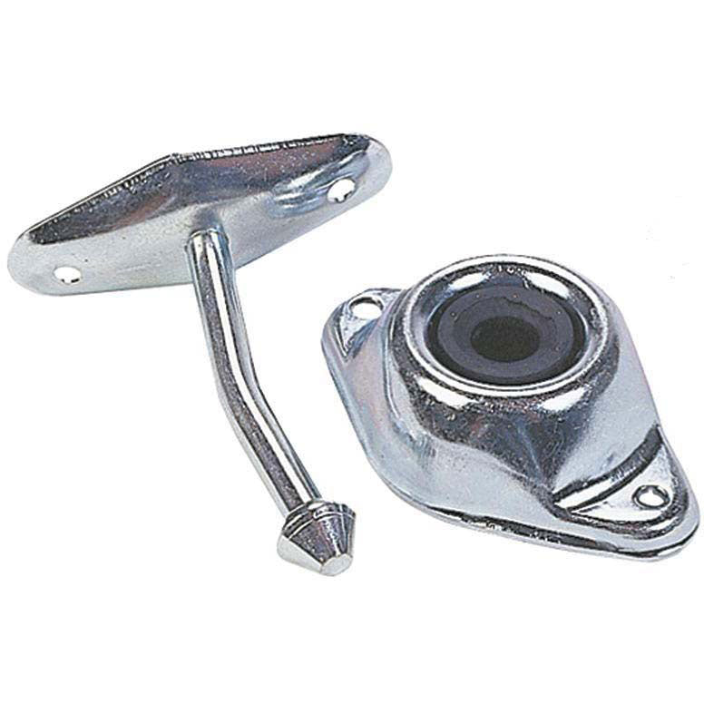 JR Products 10314 Zinc Plated Steel Angled Plunger 4-3/4" RV Door Stop