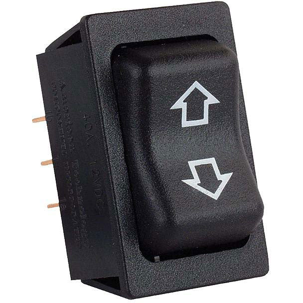 JR Products 12295 Black High Current Single RV Slide Out Switch with Bezel