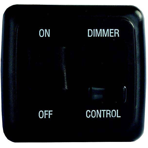 JR Products 12275 Black RV Dimmer/On-Off Rocker Switch with Bezel