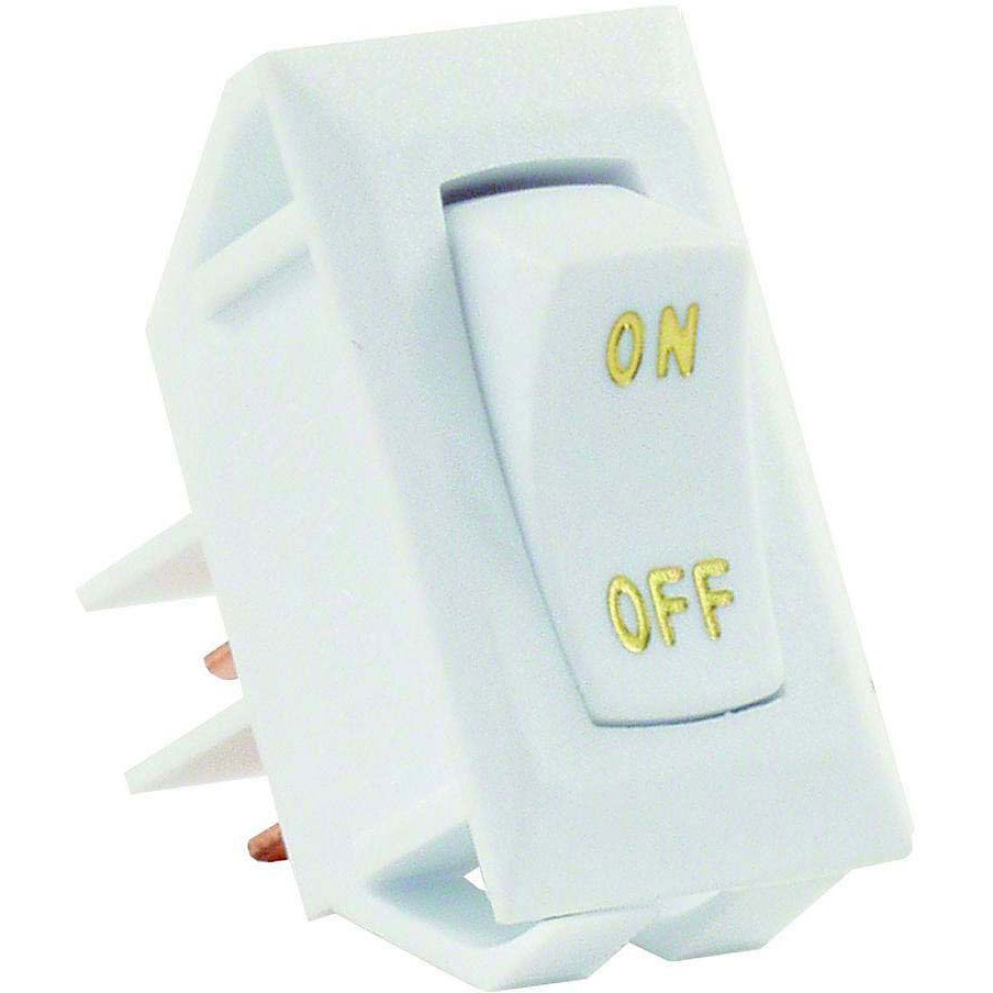 JR Products Labeled 12V On/Off Switch, White