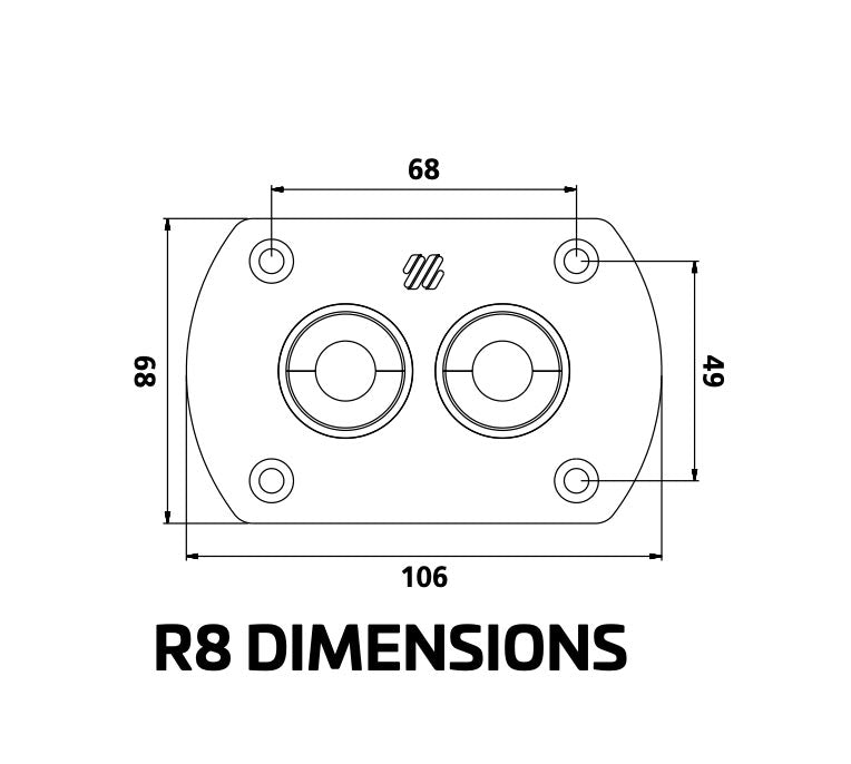 Dual Thru-hull Hose Kit, Black, R8B