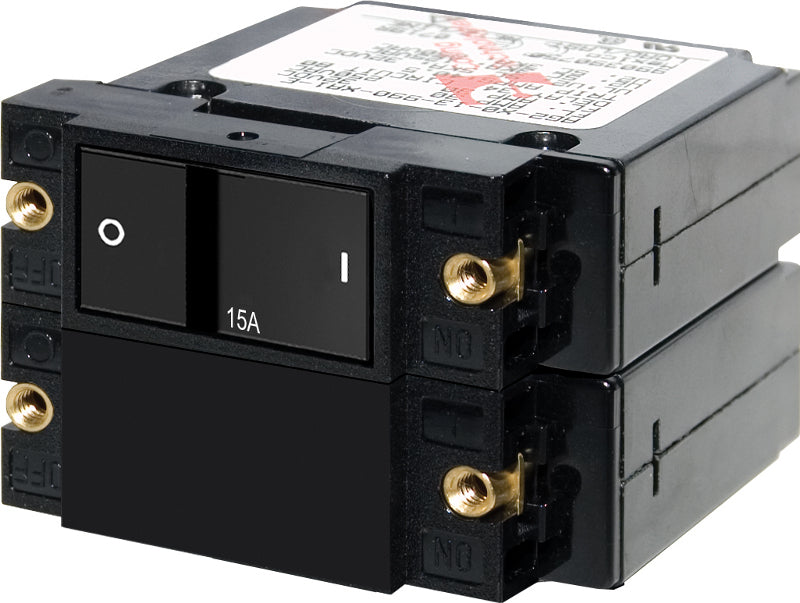 Blue Sea Systems, 360 Panel, Circuit Breaker, AC/DC, Flat Rocker, Double Pole, 50A, 7417