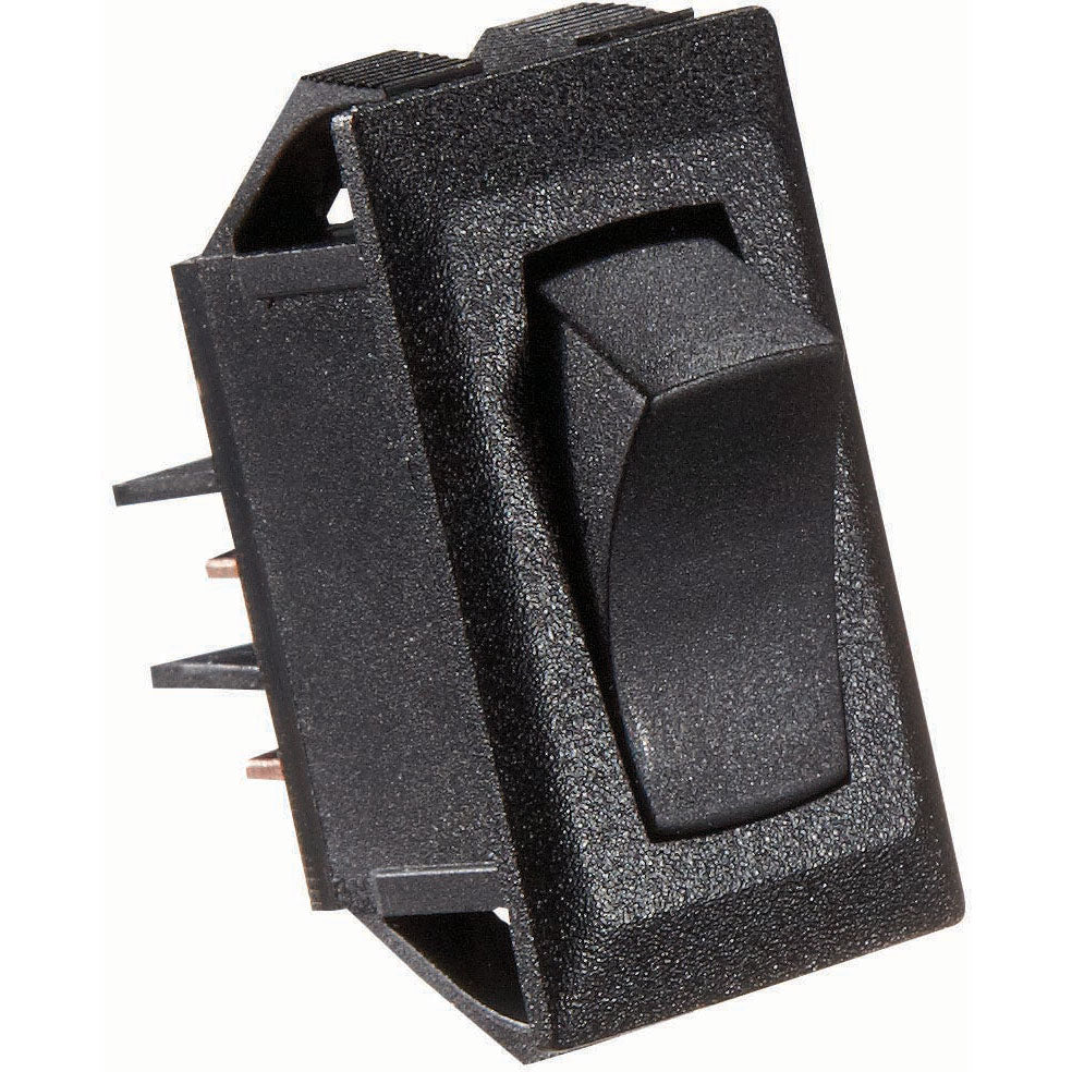 Black Rocker Switch, 10 A, On/Off - SPST - Cut-Out .550" x 1.125"