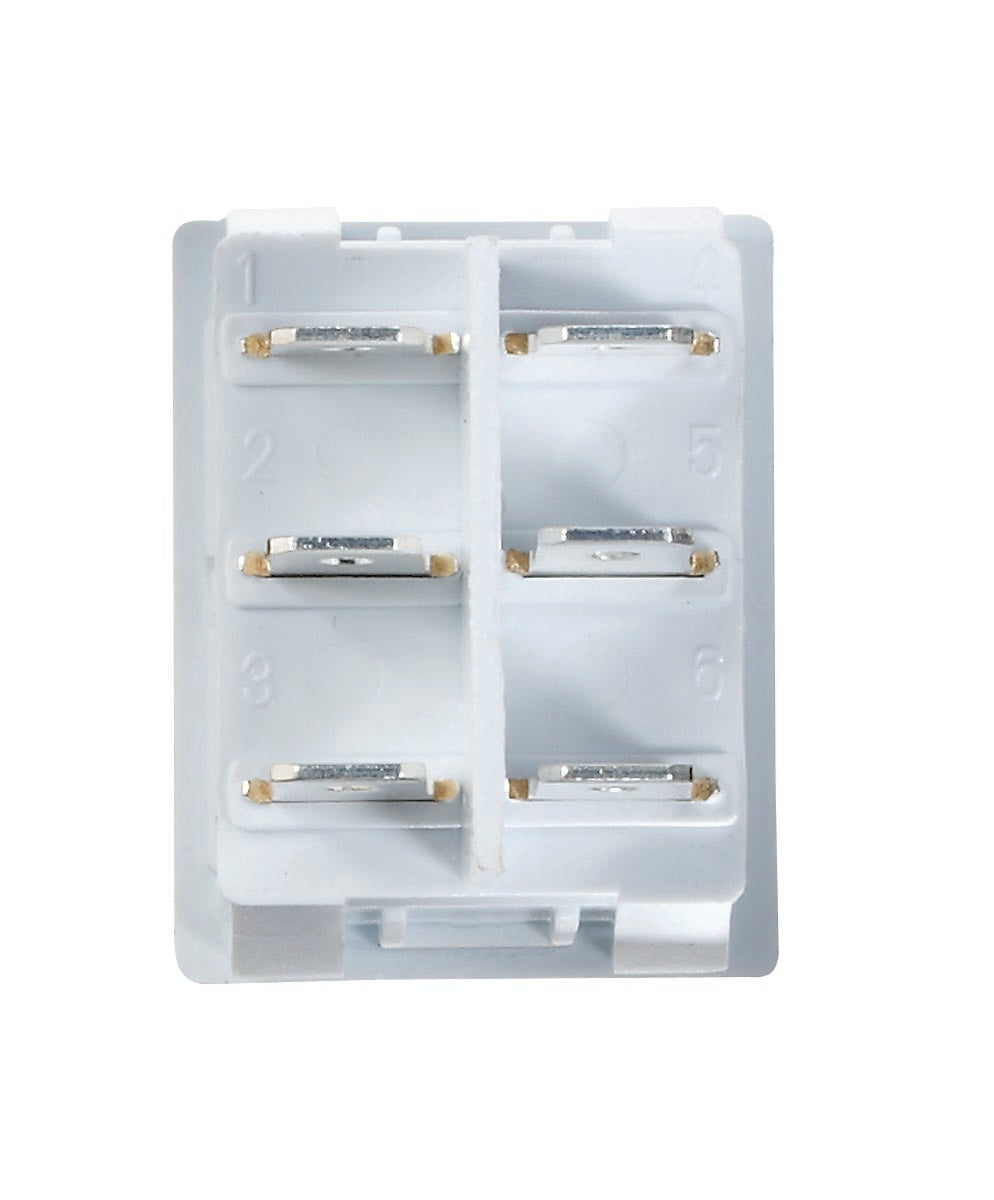 White Rocker Switch, 5 A, Momentary On/Off Momentary On - DPDT - Cut-Out .872" x 1.071"