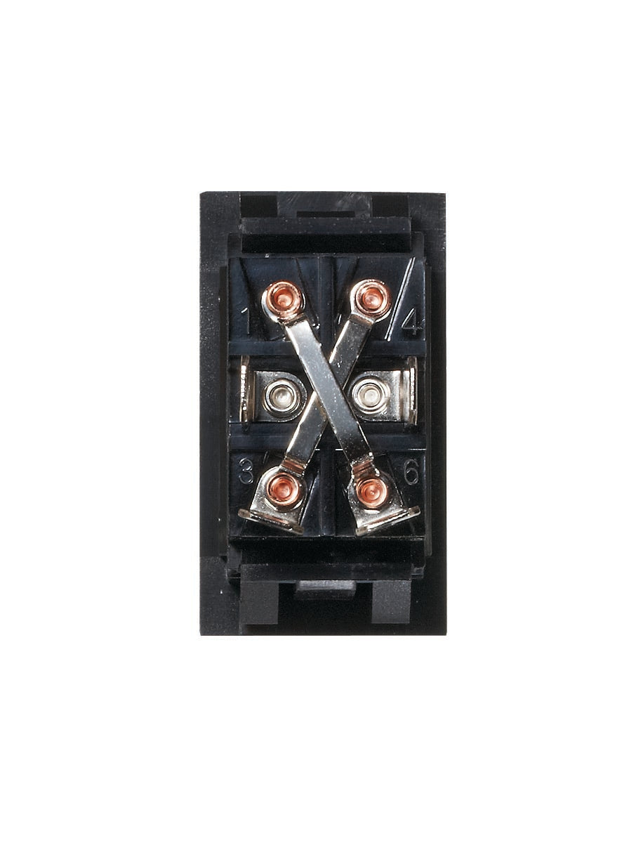 Black Rocker Switch, 20A, 4 X Terminal, Momentary On/Off/Momentary On. Cut-Out 1.46" x 0.83" - DPDT