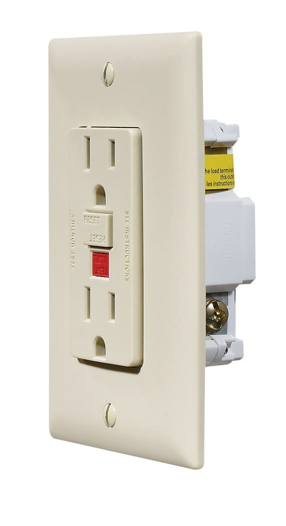 Ivory Dual GFCI Outlet w/Cover-Plate