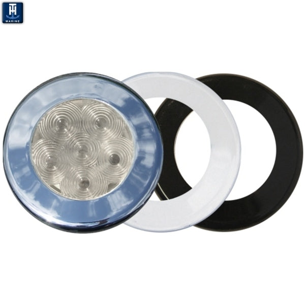 T-H Marine, LED Recessed Puck 3 Bezels Blue