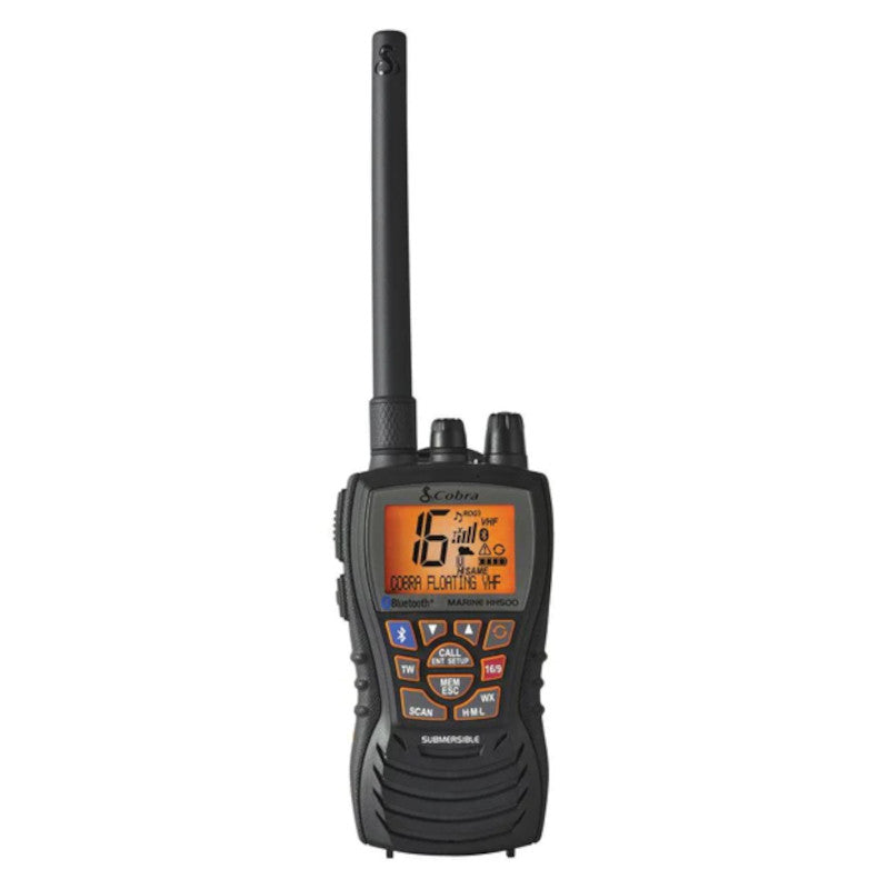 Cobra 6 Watt Handheld Floating VHF Marine Radio with Bluetooth and NOAA Weather