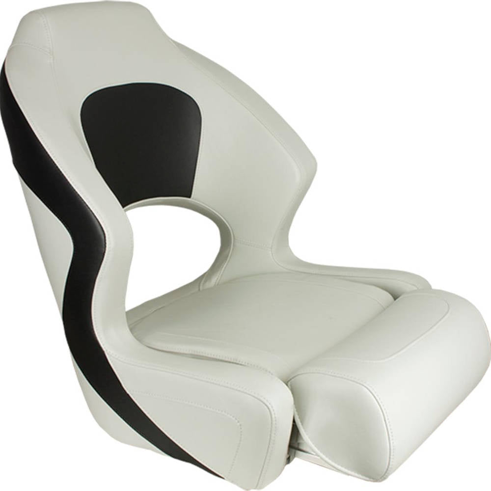 Springfield, Deluxe Sport Flip Up Bucket Seat, White & Charcoal