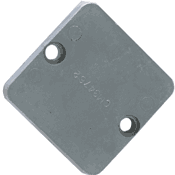 Anode CM-34762 for Mercruiser, Zinc, 2.5" x 2.5" x 0.38" (2" C to C Mounting holes)