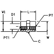 Pipe Coupling 1/8-1/4, Steel