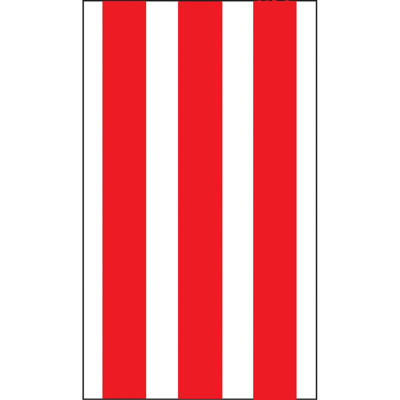 Taylor Made, Buoy Label, Sur-Mark, Red Vertical Strips on White Background