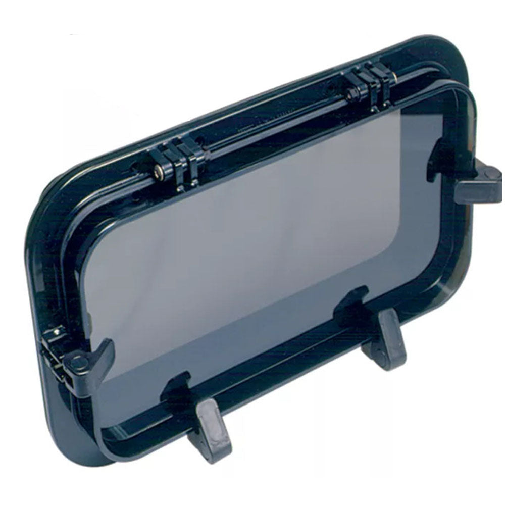 Beckson 414 Port, 4" x 14" Portlight, Black Frame, Smoke Lens