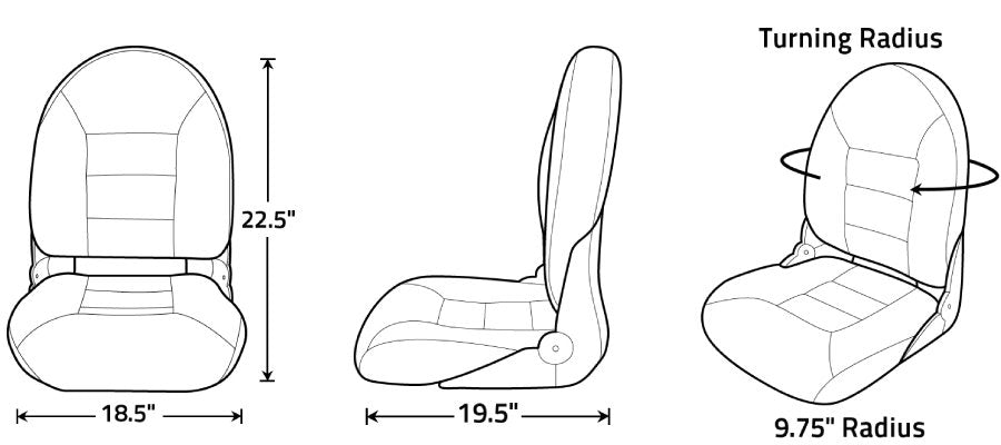 Tempress, Boat Seat, Navistyle, High Back, Blue / Gray