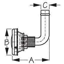 SeaDog 3532301 90Degree Gas Tank Vent, Fits 5/8" Hose, Stainless