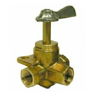 Brass - Full Port 3 Way Ball Valve, w/Click, 1/4"