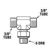 SeaStar ORB Hose Fittings, -3 Helms/Cylinders, Tee Fitting