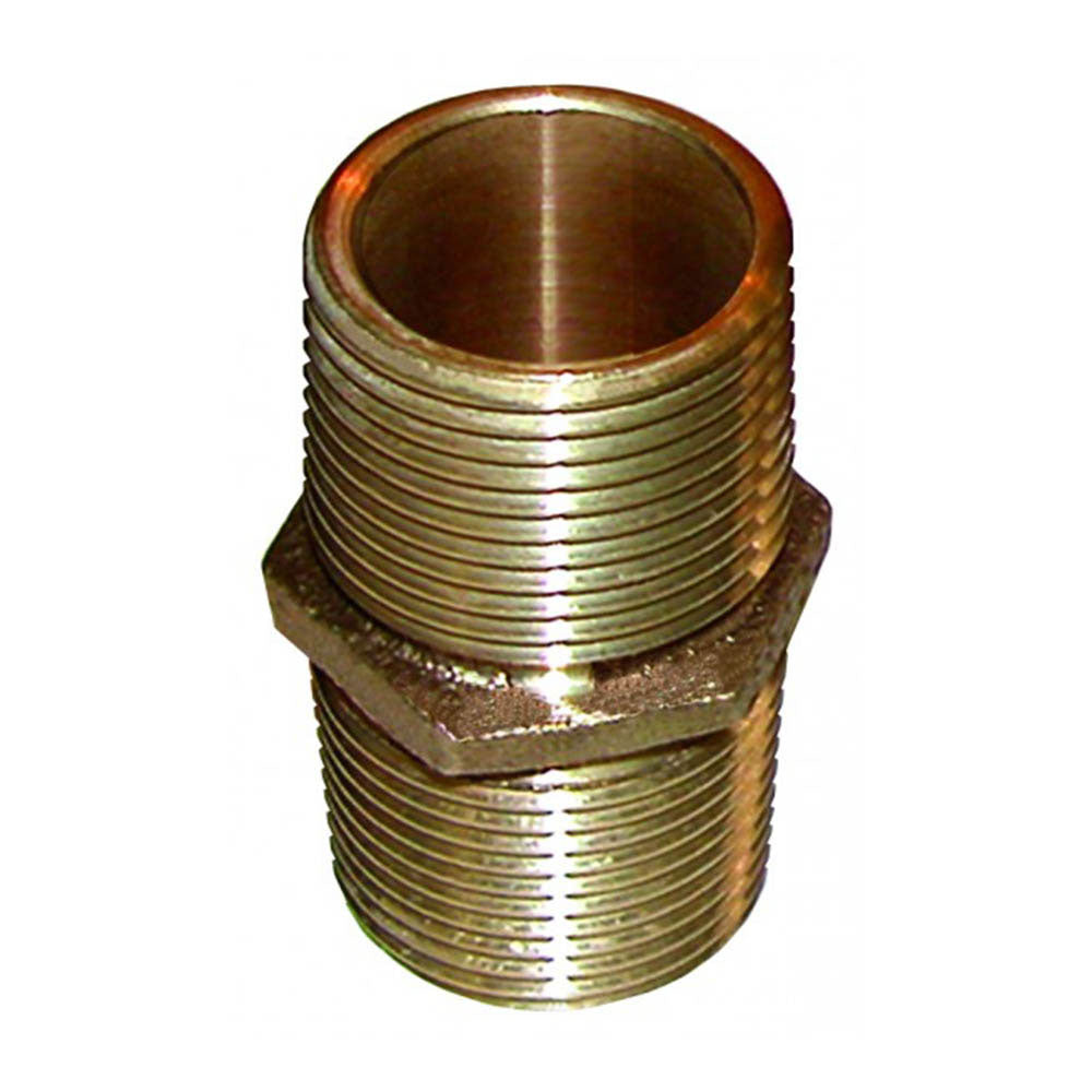 Groco Pn Series Pipe-Nipple, Bronze, 1"
