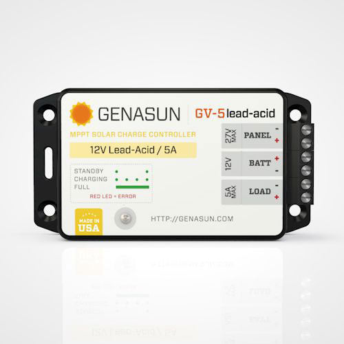 Genasun MPPT 12 Volt Solar Controller, GV-5-Pb-12V, 65 Watt