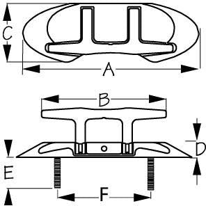 Sea Dog, Folding Stud Mount Cleat, Stainless 4-1/2"