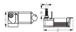 Waterproof Heavy Duty Wiper Motor, 80° Sweep, 5/8" x 1-1/2" Shaft, White