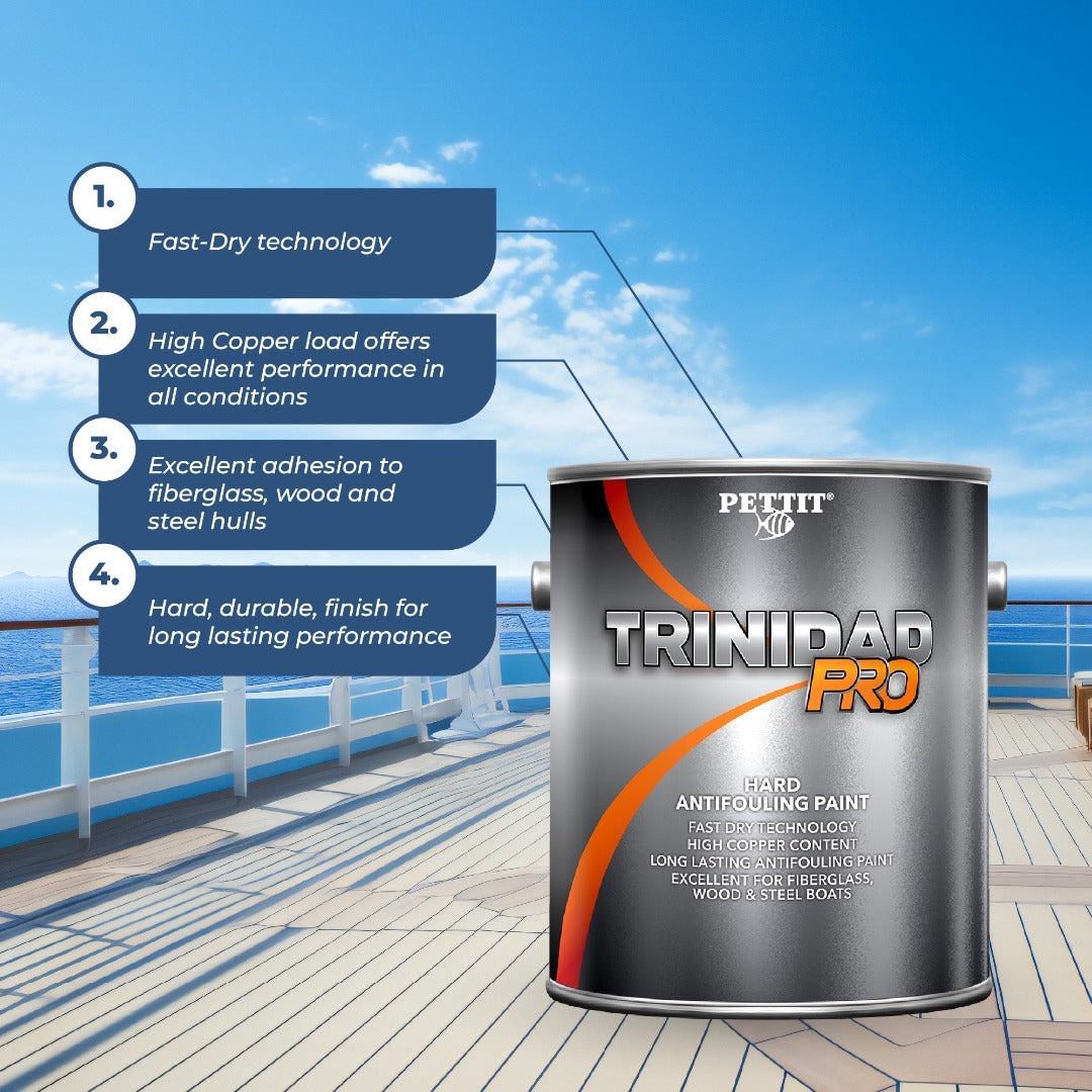 Pettit Trinidad Pro High Copper, Dual Biocide Extremely Effective Hard Antifouling Paint