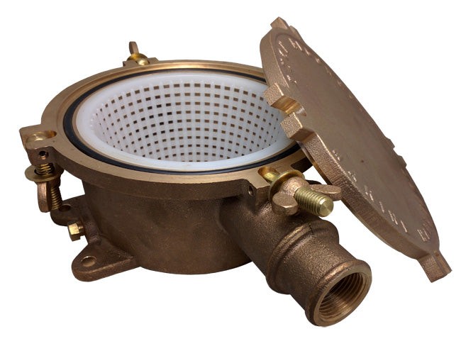 Bronze Low Profile Intake Water Strainer for 1-1/4" & 1-1/2" Hoses