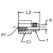 Female Connector, 1/2 x 3/4-16