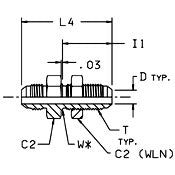 Bulkhead Union, 1/2 x 3/4-16
