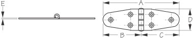 Stainless Steel Round Side Hinge 5-3/8X1-1/2