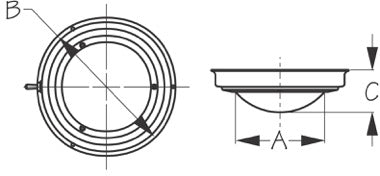 Brass LED Dome Light 5" Lens
