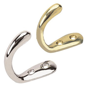 Chrome Brass Coat Hook Pair