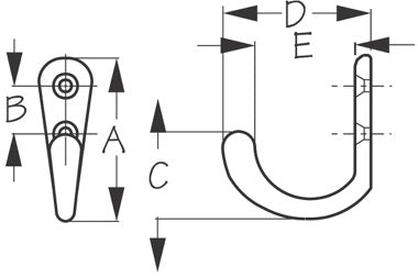Chrome Brass Coat Hook Pair
