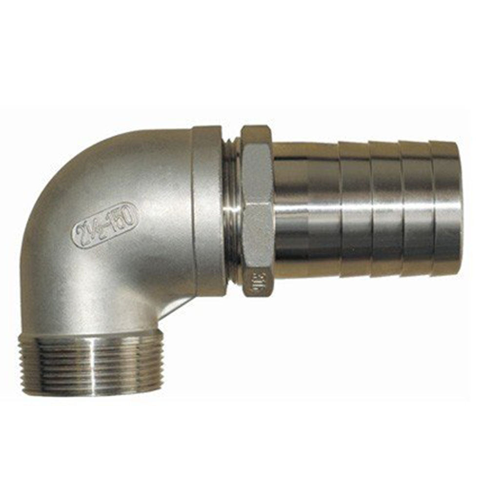 Groco 1-1/4" Standard Flow #316 SS Pipe/Hose + Street Elbow