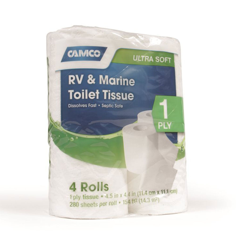 TST 1 Ply Toilet Tissue - 4 Rolls, 280 Sheets