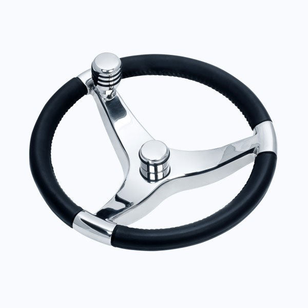 Evo Pro 13.5" Boat Wheel w/Polyurethane Grips & Control Knob (No Center Nut-Cap)