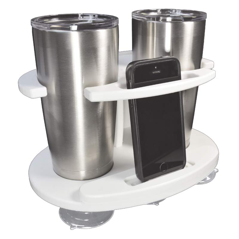 2-Tumbler Holder White Polymer