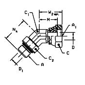 45 Straight Thread Adapter, 10 x 7/8-14