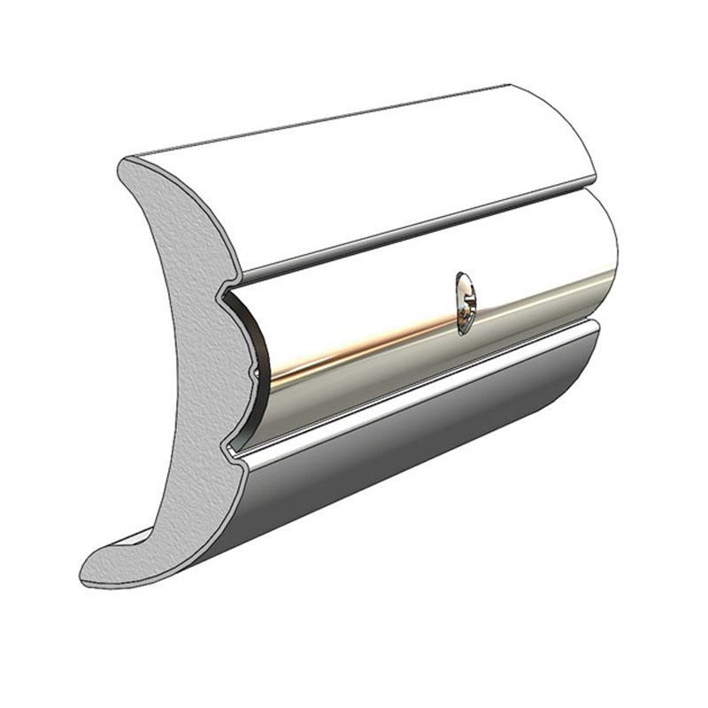 Flex-Core Vinyl Rub Rail V21-9906, 2" H x 29/32" W x 60' L, Frosty White